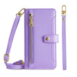 For OnePlus 10 Pro 5G Sheep Texture Cross-body Zipper Wallet Leather Phone Case(Purple) - OnePlus Cases by PMC TechLife | Online Shopping South Africa | PMC TechLife | Buy Now Pay Later Mobicred