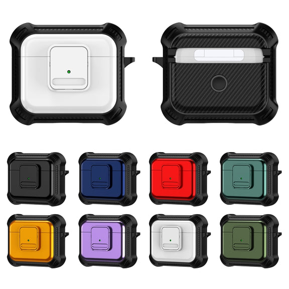 For AirPods 3 TPU + PC Shockproof Earphone Protective Case with Switch(White)