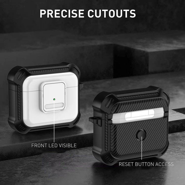 For AirPods 3 TPU + PC Shockproof Earphone Protective Case with Switch(White)