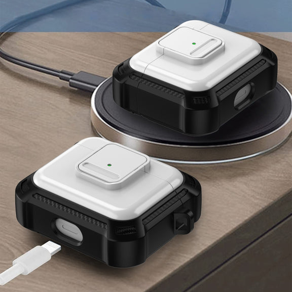 For AirPods 3 TPU + PC Shockproof Earphone Protective Case with Switch(White)