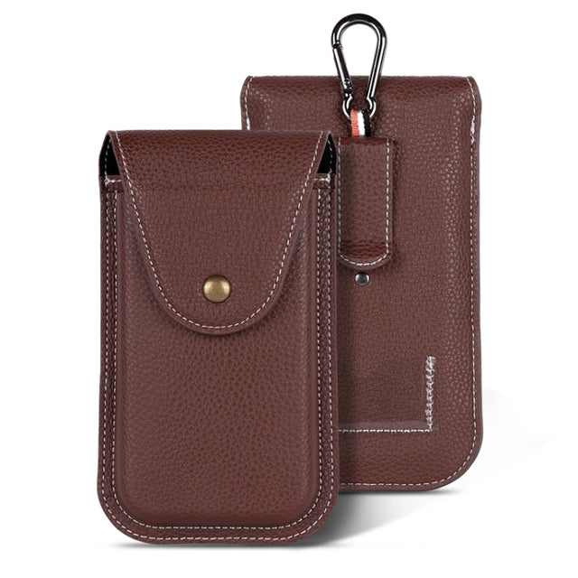 For 6.7 inch Mobile Phone PU Waist Bag(Brown)