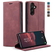 For Samsung Galaxy A54 CaseMe 013 Multifunctional Horizontal Flip Leather Phone Case(Wine Red)