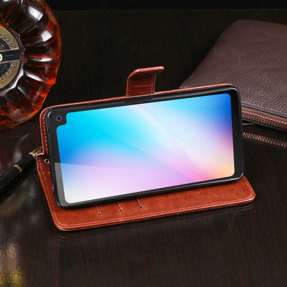 For Blackview BV6100 idewei Crazy Horse Texture Horizontal Flip Leather Case with Holder & Card Slots & Wallet(Red)