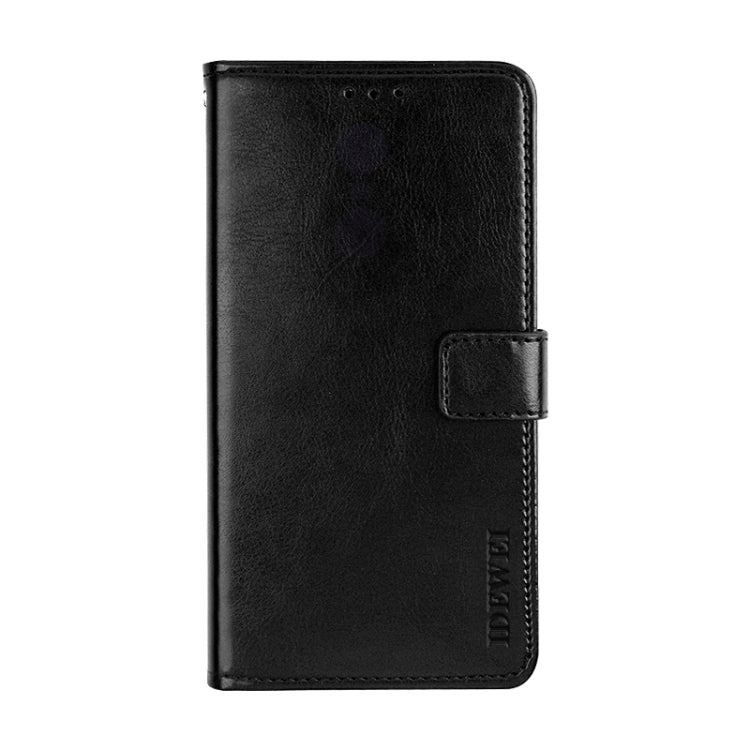 For Blackview R7 idewei Crazy Horse Texture Horizontal Flip Leather Case with Holder & Card Slots & Wallet(Black)