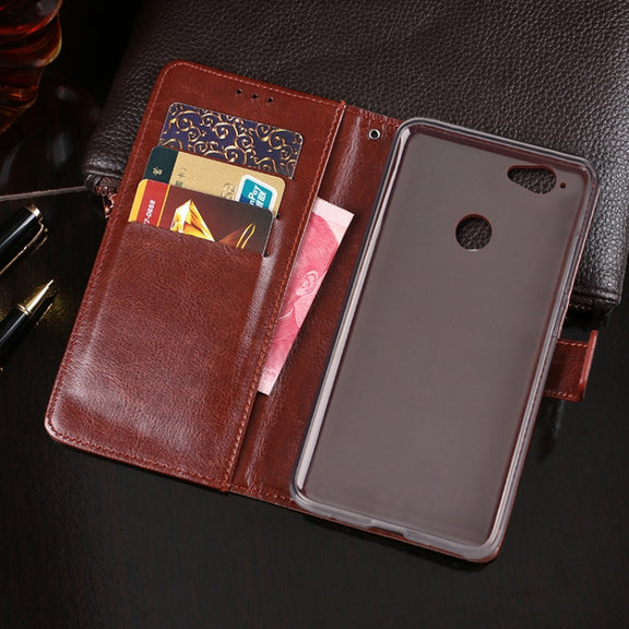 For Blackview R7 idewei Crazy Horse Texture Horizontal Flip Leather Case with Holder & Card Slots & Wallet(Rose Red)