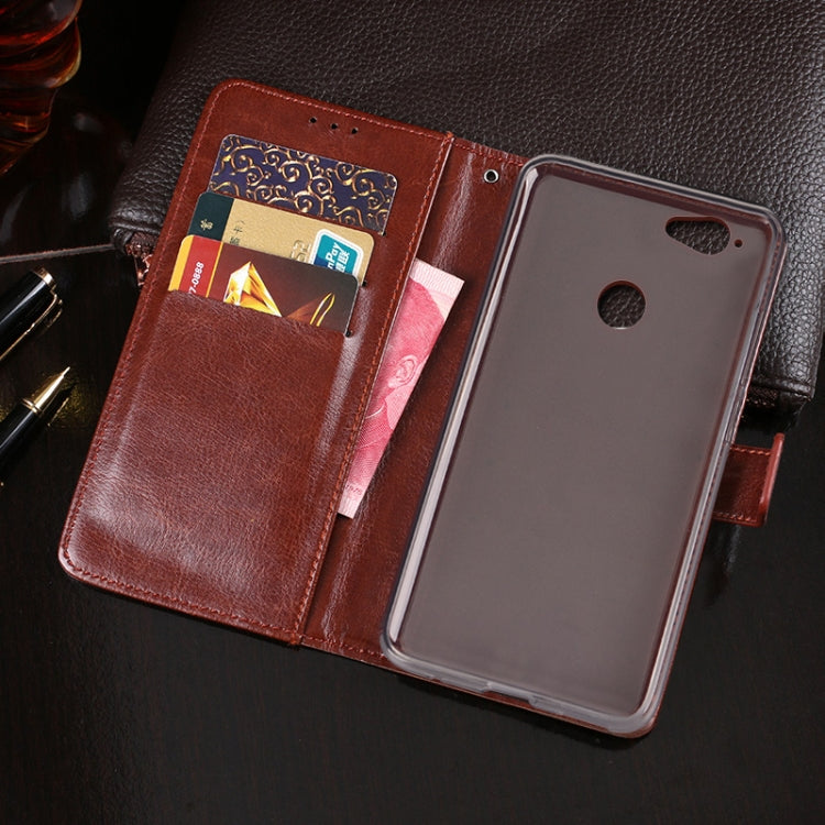 For Blackview R7 idewei Crazy Horse Texture Horizontal Flip Leather Case with Holder & Card Slots & Wallet(Rose Red)