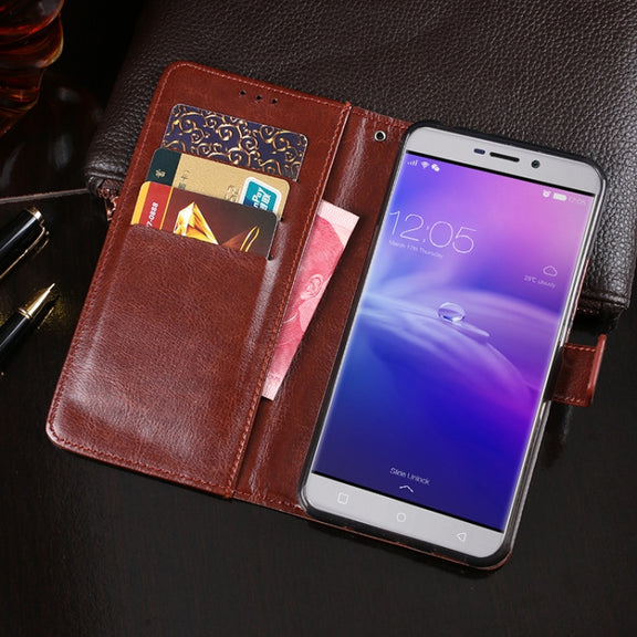 For Blackview R7 idewei Crazy Horse Texture Horizontal Flip Leather Case with Holder & Card Slots & Wallet(Rose Red)