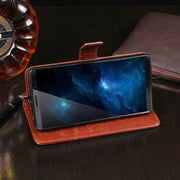 For Cubot J5 idewei Crazy Horse Texture Horizontal Flip Leather Case with Holder & Card Slots & Wallet(Sky Blue)