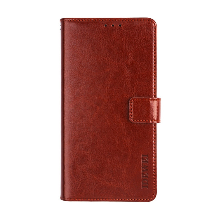 For Cubot Note Plus idewei Crazy Horse Texture Horizontal Flip Leather Case with Holder & Card Slots & Wallet(Brown)