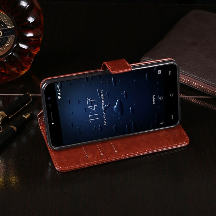 For Cubot Note Plus idewei Crazy Horse Texture Horizontal Flip Leather Case with Holder & Card Slots & Wallet(Brown)