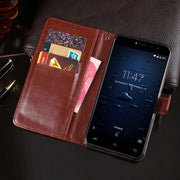 For Cubot Note Plus idewei Crazy Horse Texture Horizontal Flip Leather Case with Holder & Card Slots & Wallet(Red)