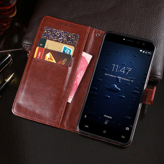 For Cubot Note Plus idewei Crazy Horse Texture Horizontal Flip Leather Case with Holder & Card Slots & Wallet(Sky Blue)