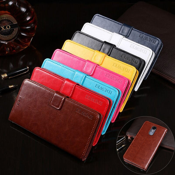 For Cubot Note Plus idewei Crazy Horse Texture Horizontal Flip Leather Case with Holder & Card Slots & Wallet(Sky Blue)