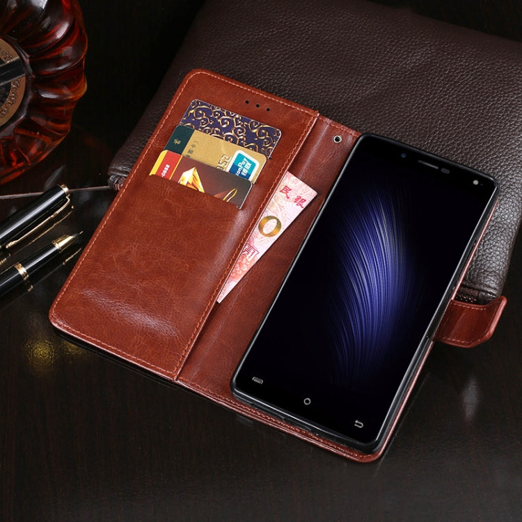 For Cubot Rainbow 2 idewei Crazy Horse Texture Horizontal Flip Leather Case with Holder & Card Slots & Wallet(Brown)