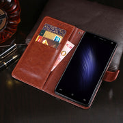 For Cubot Rainbow 2 idewei Crazy Horse Texture Horizontal Flip Leather Case with Holder & Card Slots & Wallet(Dark Blue)