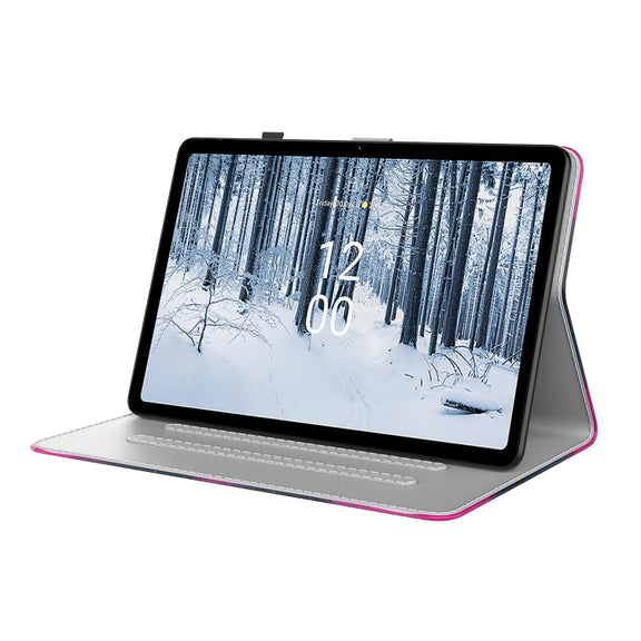 For Nokia T21 Watercolor Pattern Flip Leather Tablet Case(Berry Color)