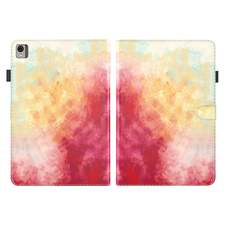 For Nokia T21 Watercolor Pattern Flip Leather Tablet Case(Spring Cherry)