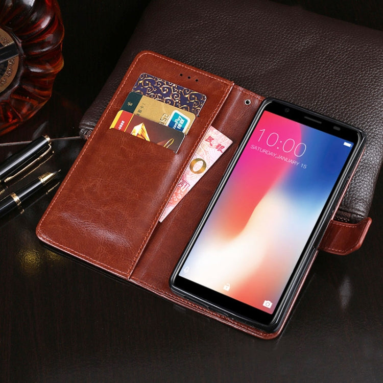 For Doogee X55 idewei  Crazy Horse Texture Horizontal Flip Leather Case with Holder & Card Slots & Wallet(Black)
