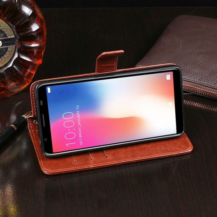 For Doogee X55 idewei  Crazy Horse Texture Horizontal Flip Leather Case with Holder & Card Slots & Wallet(Red)