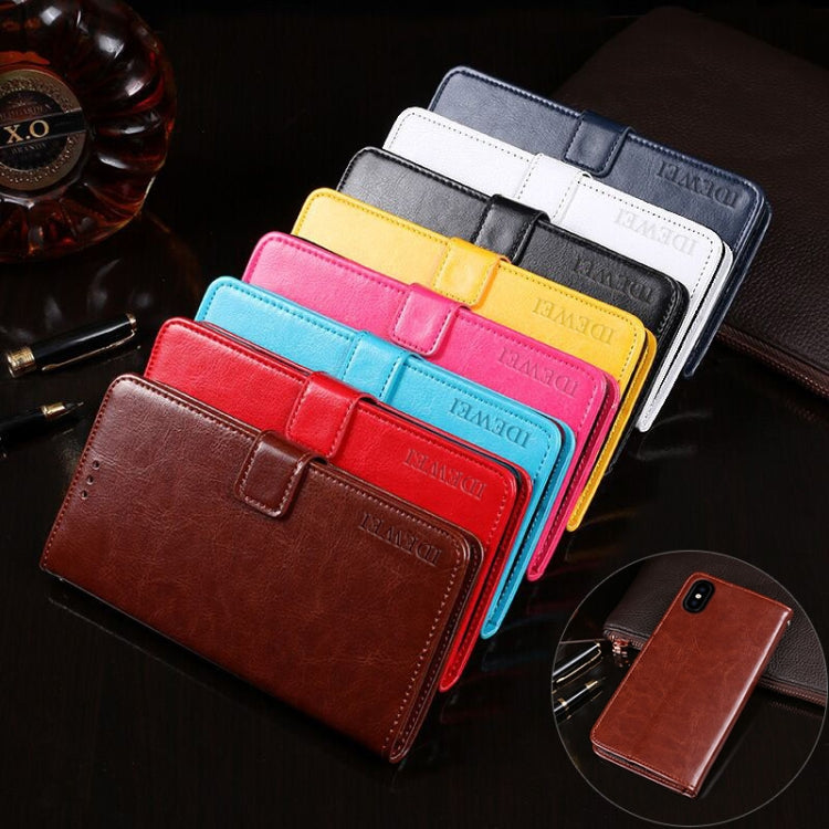 For Doogee X55 idewei  Crazy Horse Texture Horizontal Flip Leather Case with Holder & Card Slots & Wallet(Red)