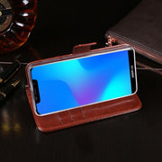 For Doogee X70 idewei  Crazy Horse Texture Horizontal Flip Leather Case with Holder & Card Slots & Wallet(Brown)