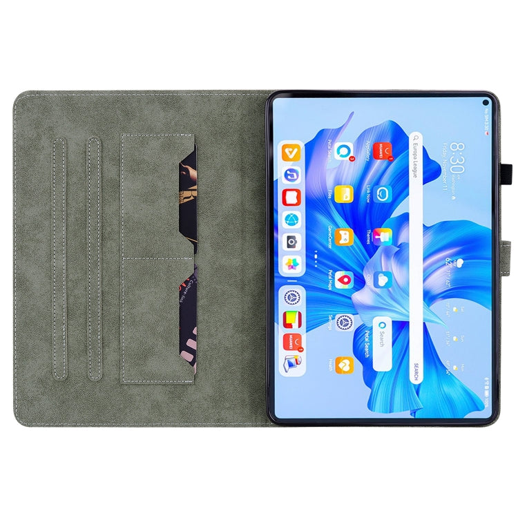 For Huawei MatePad Pro 11 2022 Tiger Pattern Flip Leather Tablet Case(Dark Green)