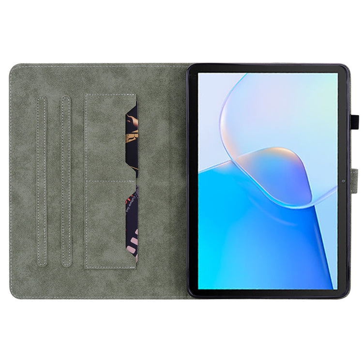 For Huawei MatePad SE Tiger Pattern Flip Leather Tablet Case(Purple)