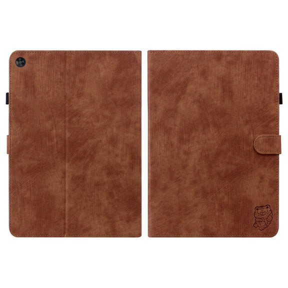 For Huawei MatePad SE Tiger Pattern Flip Leather Tablet Case(Brown)