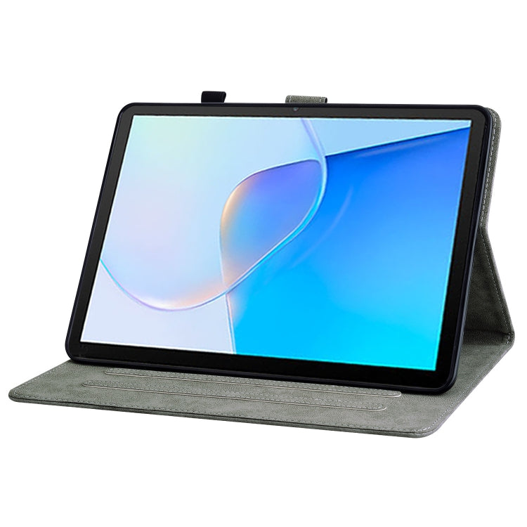 For Huawei MatePad SE Tiger Pattern Flip Leather Tablet Case(Dark Green)