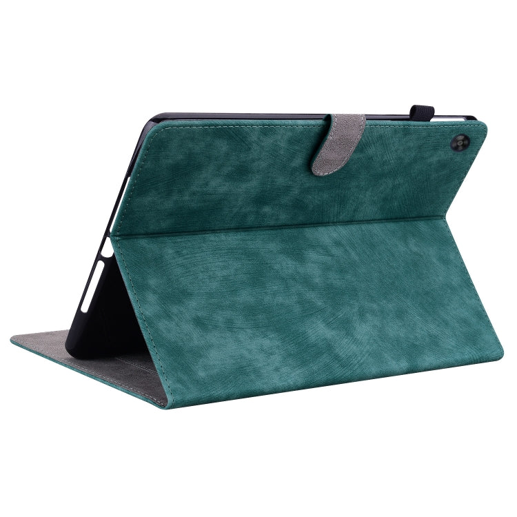 For Huawei MatePad SE Tiger Pattern Flip Leather Tablet Case(Dark Green)