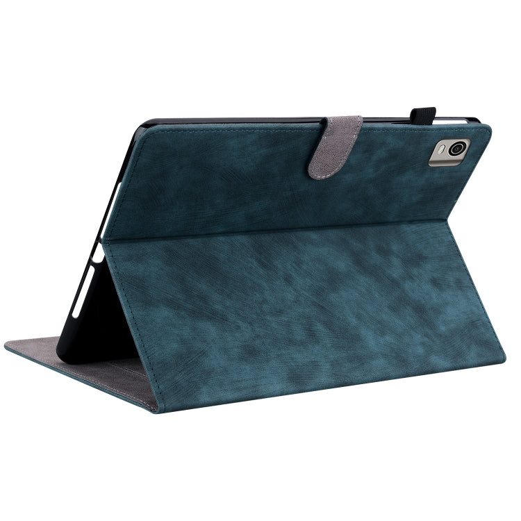 For Nokia T21 Tiger Pattern Flip Leather Tablet Case(Dark Blue)