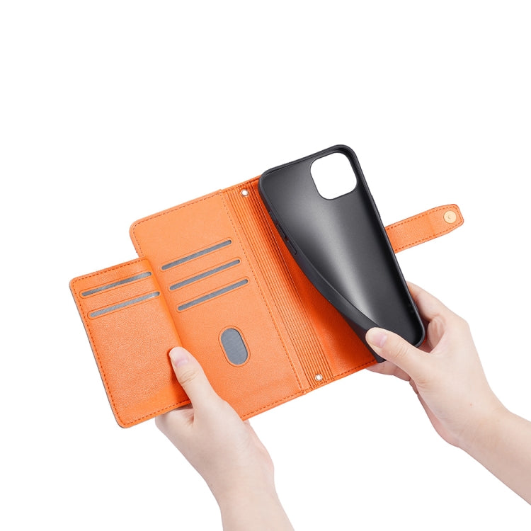 For OnePlus 11 Sheep Texture Cross-body Zipper Wallet Leather Phone Case(Orange)