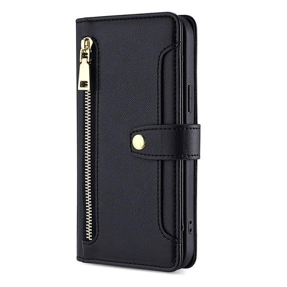 For OnePlus 11 Sheep Texture Cross-body Zipper Wallet Leather Phone Case(Black)