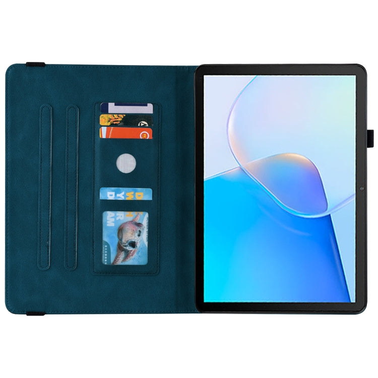 For Huawei MatePad SE Butterfly Flower Embossed Leather Tablet Case(Blue)