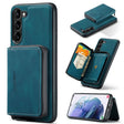 For Samsung Galaxy S24+ 5G JEEHOOD Magnetic Zipper Horizontal Flip Leather Phone Case(Blue) - free shipping - PMC Jewellery - Order now!