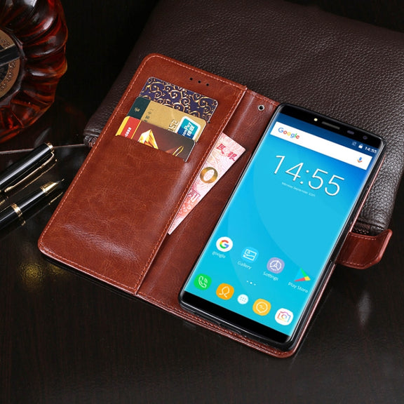 For Oukitel C8 idewei  Crazy Horse Texture Horizontal Flip Leather Case with Holder & Card Slots & Wallet(Yellow)