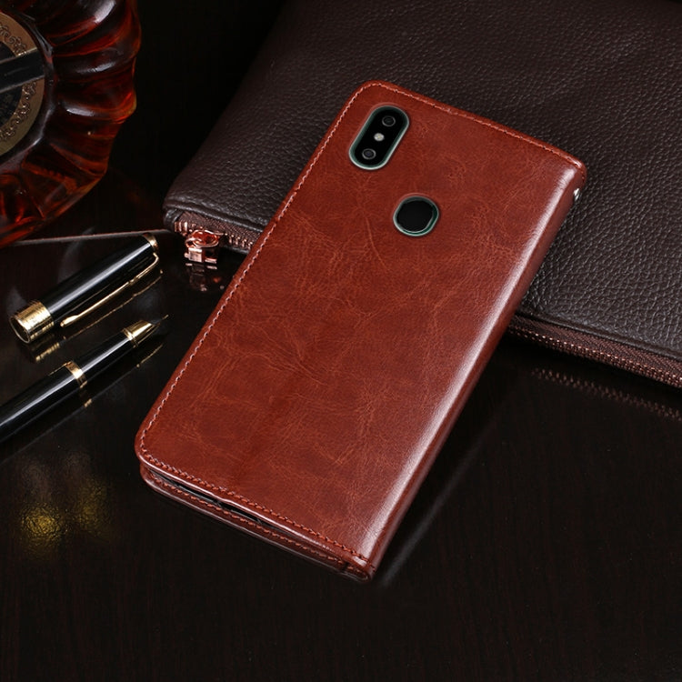For Oukitel C15 Pro idewei  Crazy Horse Texture Horizontal Flip Leather Case with Holder & Card Slots & Wallet(Red)