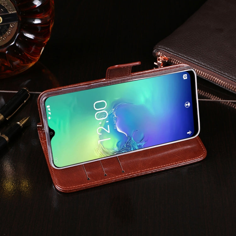 For Oukitel C15 Pro idewei  Crazy Horse Texture Horizontal Flip Leather Case with Holder & Card Slots & Wallet(Sky Blue)