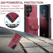 For Samsung Galaxy S24 Ultra 5G JEEHOOD RFID Blocking Anti-Theft Magnetic Phone Case(Red)