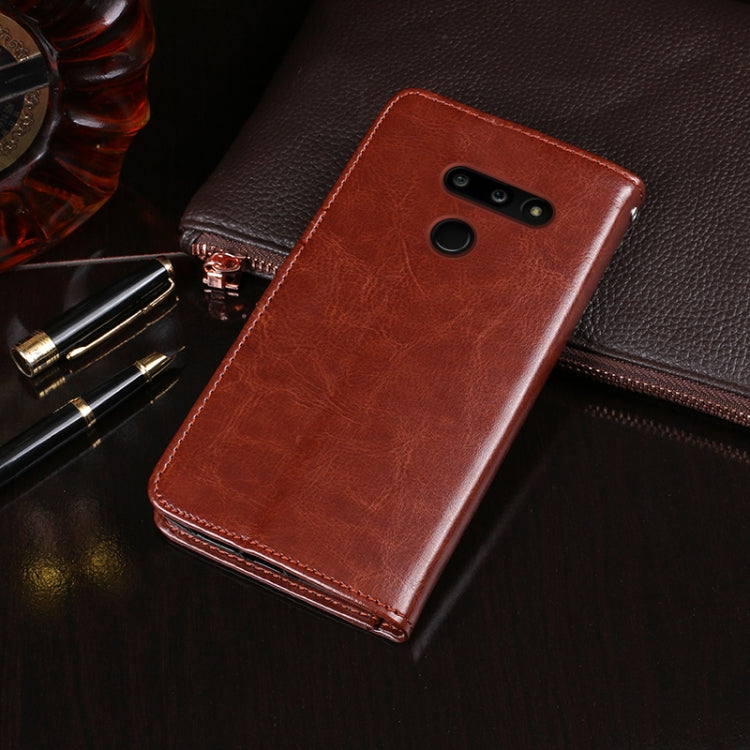 For LG G8 ThinQ idewei Crazy Horse Texture Horizontal Flip Leather Case with Holder & Card Slots & Wallet(Yellow)