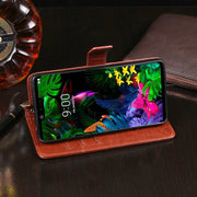 For LG G8 ThinQ idewei Crazy Horse Texture Horizontal Flip Leather Case with Holder & Card Slots & Wallet(Yellow)