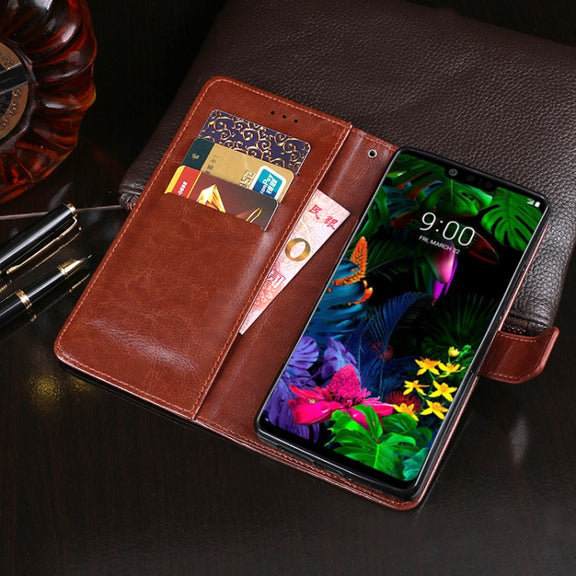 For LG G8 ThinQ idewei Crazy Horse Texture Horizontal Flip Leather Case with Holder & Card Slots & Wallet(Yellow)