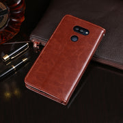 For LG K50S idewei Crazy Horse Texture Horizontal Flip Leather Case with Holder & Card Slots & Wallet(Brown)