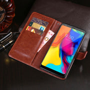 For LG Stylo 5 idewei Crazy Horse Texture Horizontal Flip Leather Case with Holder & Card Slots & Wallet(Black)