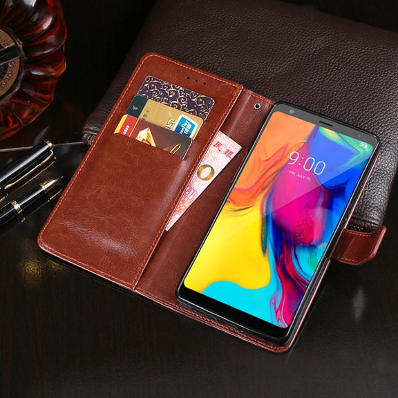 For LG Stylo 5 idewei Crazy Horse Texture Horizontal Flip Leather Case with Holder & Card Slots & Wallet(Black)