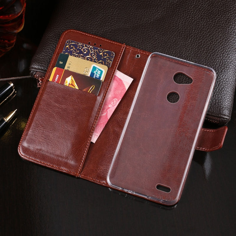 For LG X power3 idewei Crazy Horse Texture Horizontal Flip Leather Case with Holder & Card Slots & Wallet(Sky Blue)