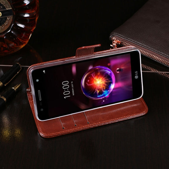 For LG X power3 idewei Crazy Horse Texture Horizontal Flip Leather Case with Holder & Card Slots & Wallet(Sky Blue)