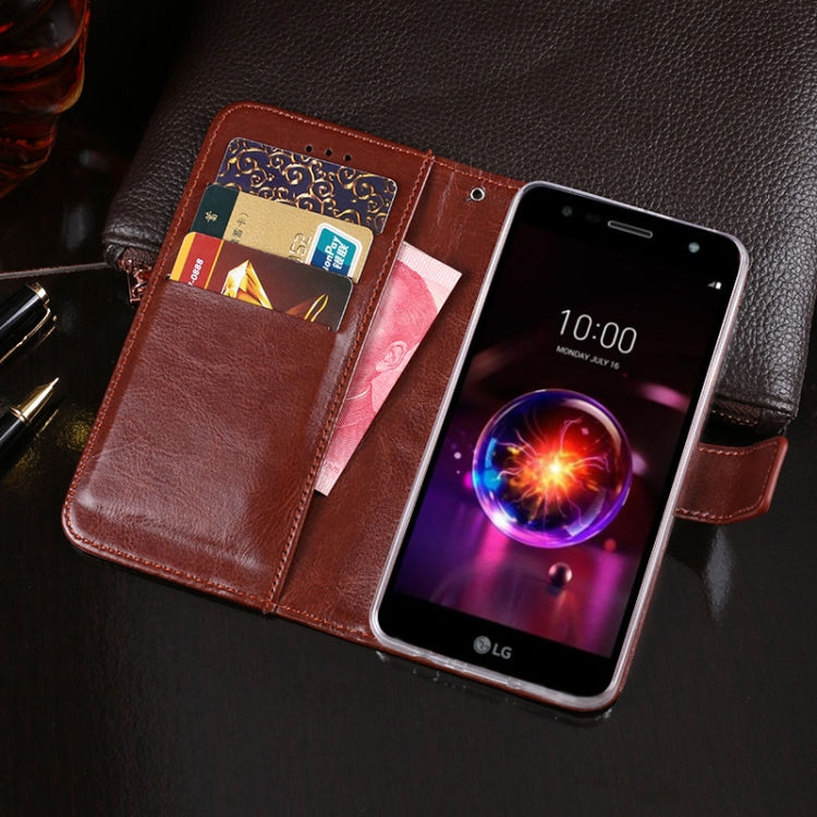 For LG X power3 idewei Crazy Horse Texture Horizontal Flip Leather Case with Holder & Card Slots & Wallet(Sky Blue)