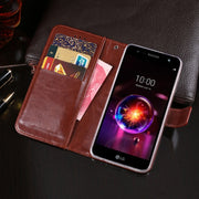 For LG X power3 idewei Crazy Horse Texture Horizontal Flip Leather Case with Holder & Card Slots & Wallet(Black)