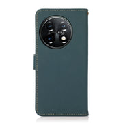For OnePlus 11 KHAZNEH Custer Texture RFID Genuine Leather Phone Case(Green)
